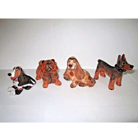 Peruvian Dog Figurines -Set of 4 - Picture 1 of 1